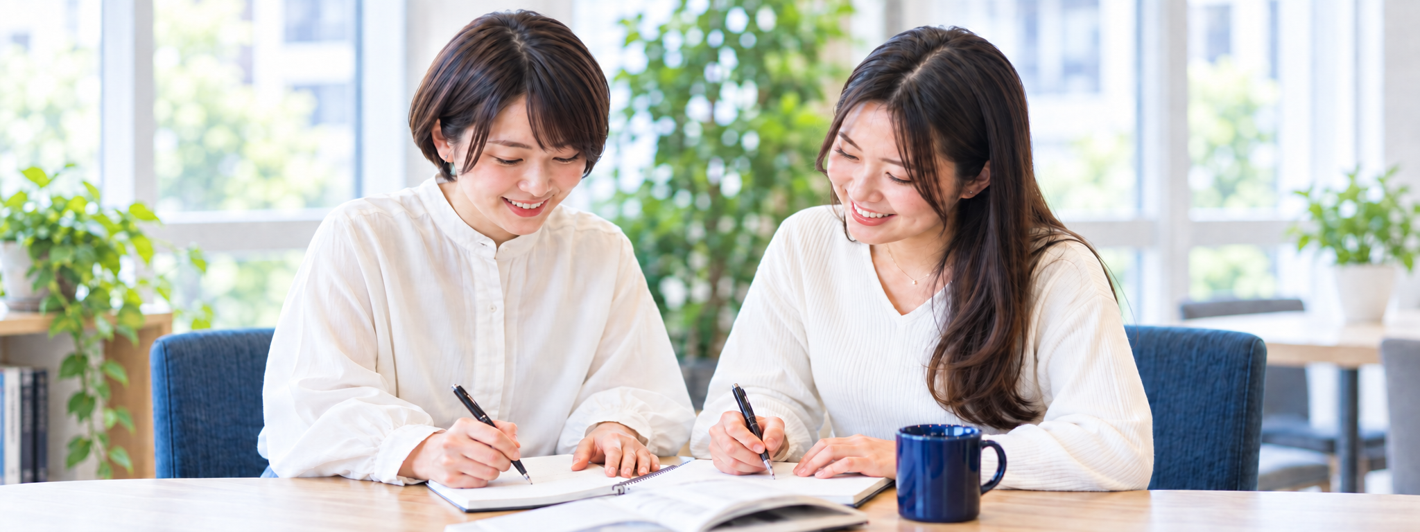 留学について相談する様子