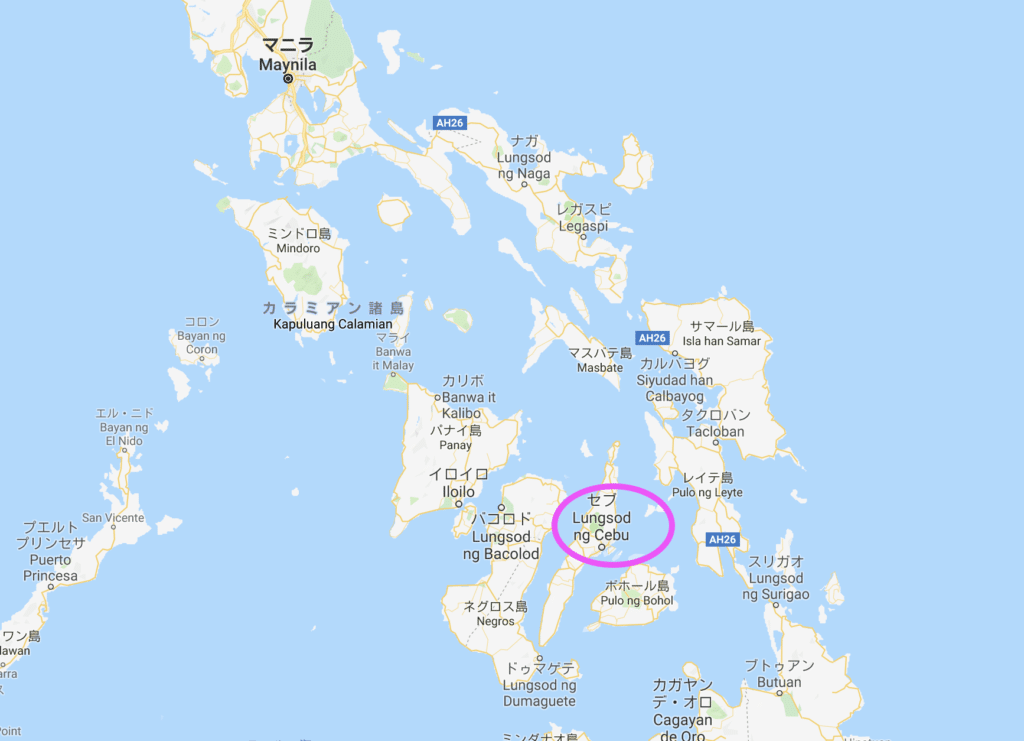 フィリピンの地図:セブ島の位置