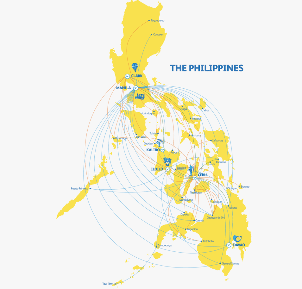 就航都市（フィリピン国内）：38地域