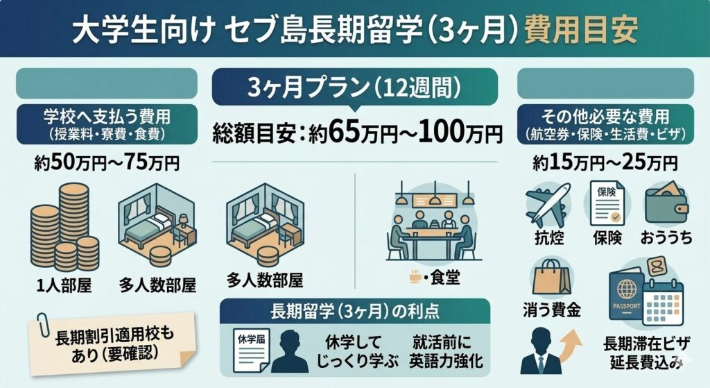 セブ島 大学生 留学 費用