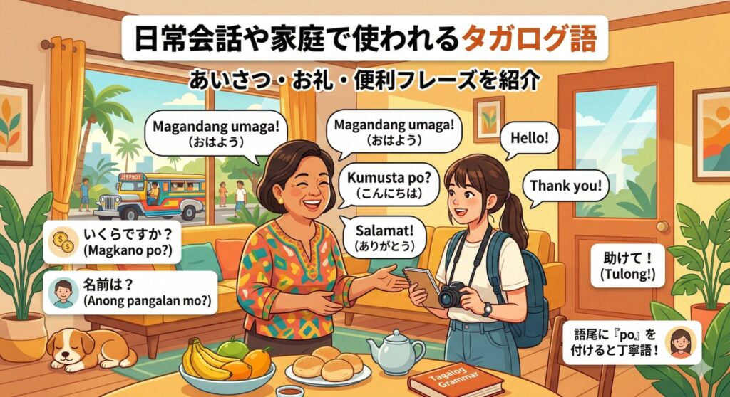 日常会話や家庭で使われるタガログ語