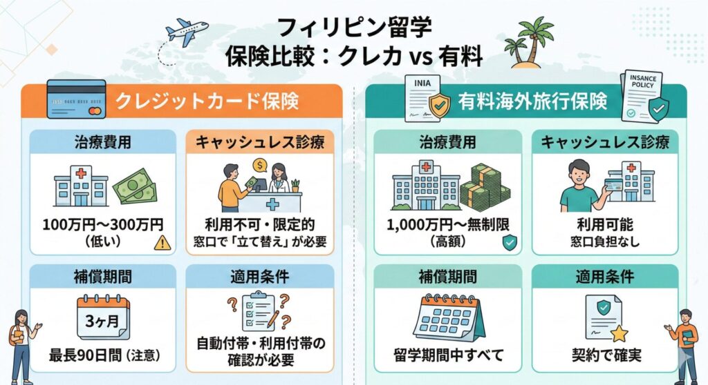 クレジットカード保険 vs 有料保険 違い