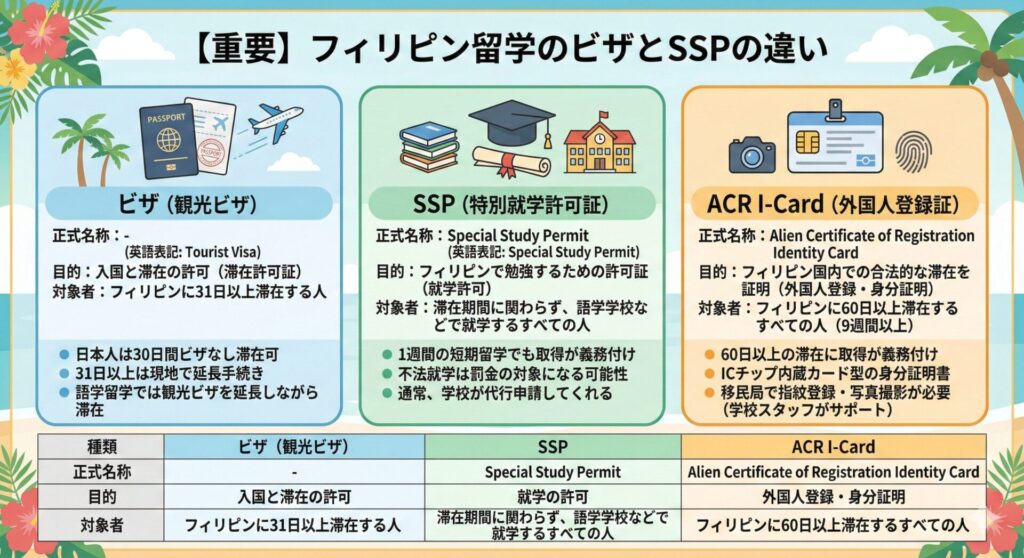 フィリピン留学 ビザ SSP