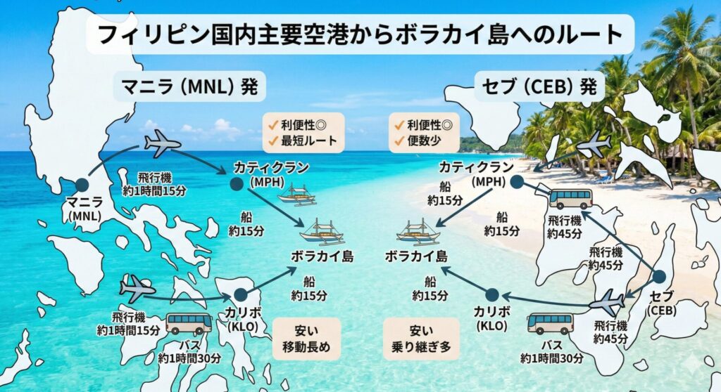 フィリピン国内からボラカイ島 行き方