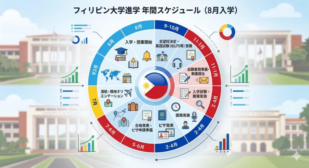 フィリピン大学進学年間スケジュール