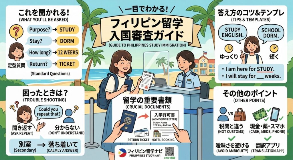 フィリピン留学:入国審査英語